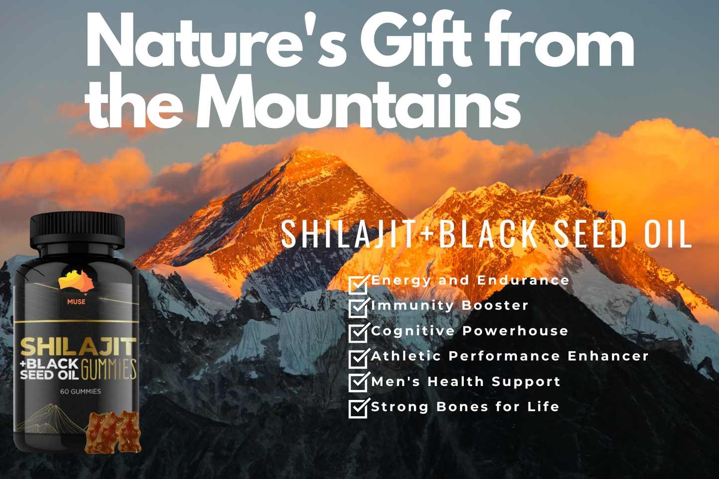 Shilajit Gummies for Men & Women, 1000mg