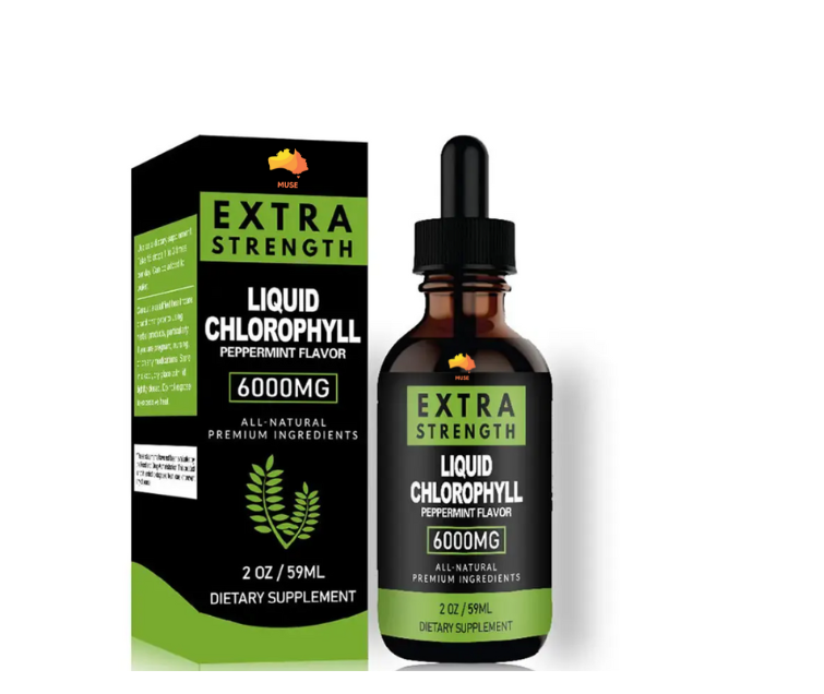 Chlorophyll Liquid Drops 6000 mg - Fast Detox Non-GMO, Vegan