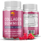 Collagen Peptides Gummies with Biotin, Vitamin C & E for Women & Men - Hair, Skin, Nails & Joints - Gluten-Free, Non-GMO - 60 Gummies