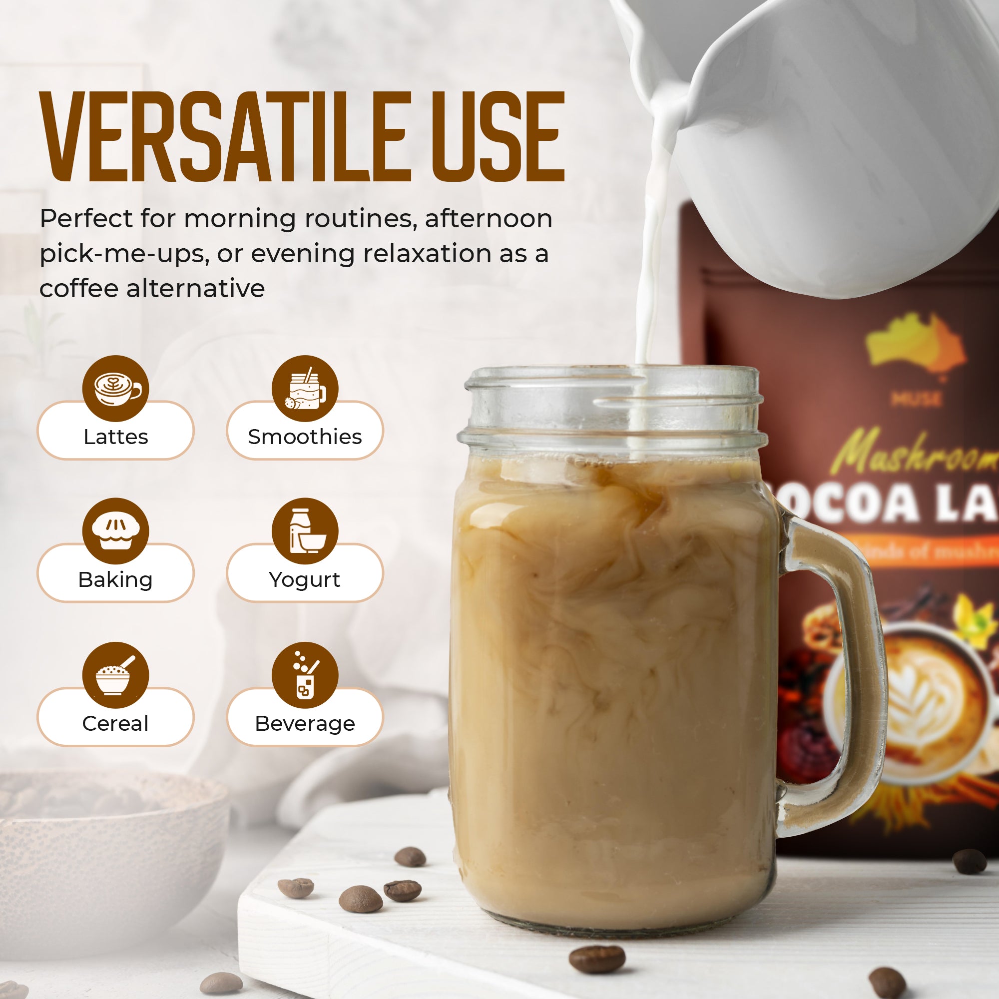 Mushroom Cocoa Latte