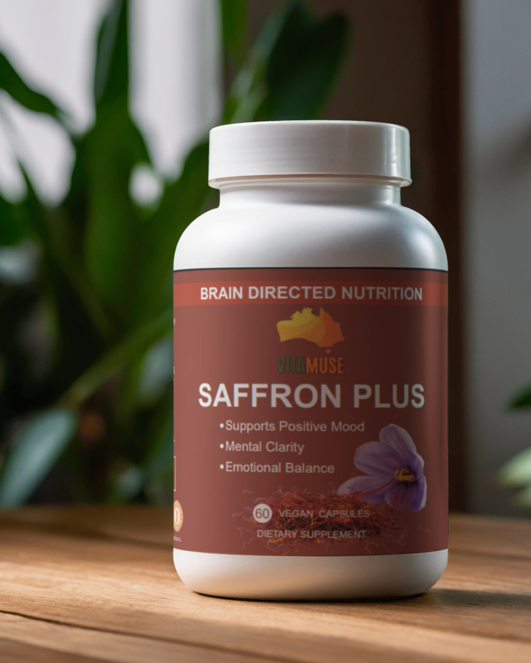 Muse Celtic Minerals Mood & Mind Support with Saffron, Curcumin & Zinc, 60 Vegan Capsules, Herbal Supplement for Emotional Balance and Mental Clarity